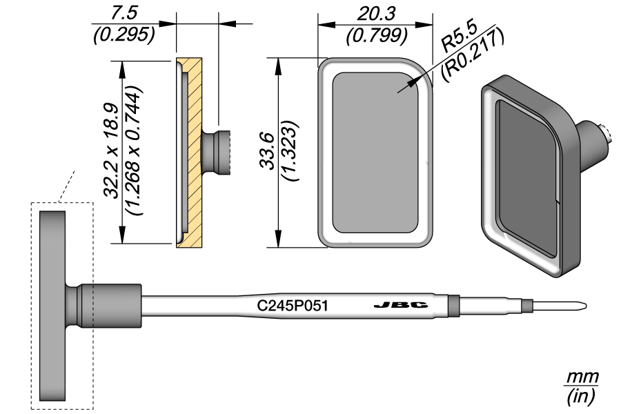 C245P051 - RF Shield Removal Cartridge 32.2 x 18.9